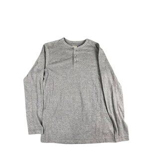 Magellan Outdoors Men’s S Gray Henley Long‑Sleeve Shirt Excellent
